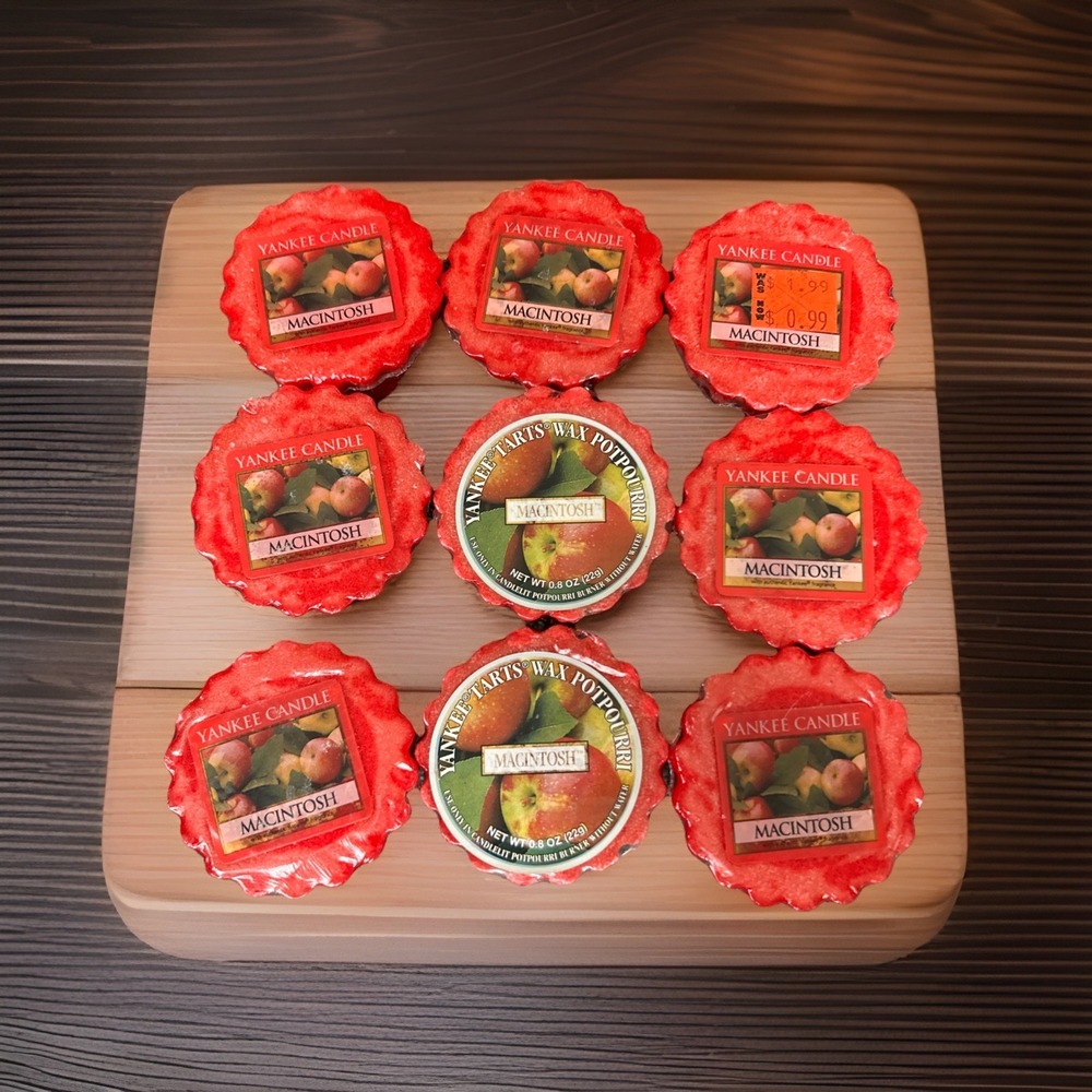Yankee Candle Macintosh Wax Potpourri Tarts New LOT OF NINE Apple Fall Autumn